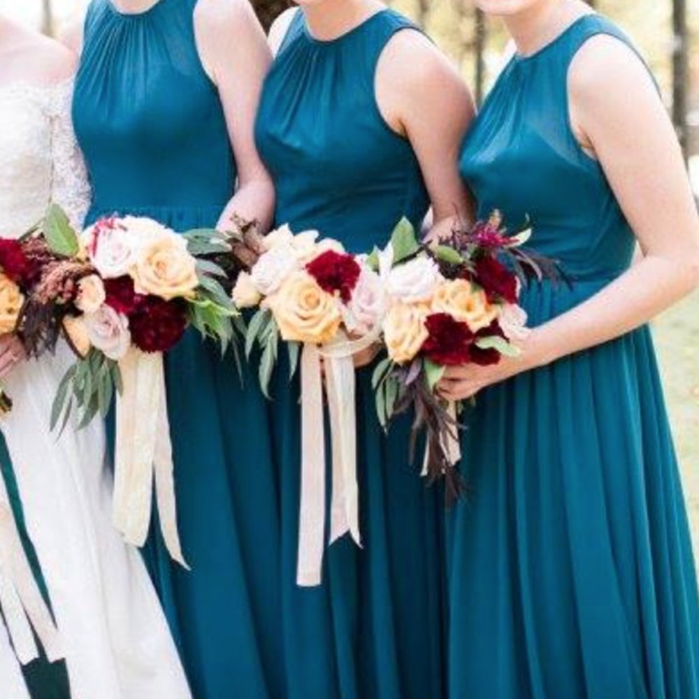 Azazie Jewel (Peacock) Teal Bridesmaid Dress Size 4